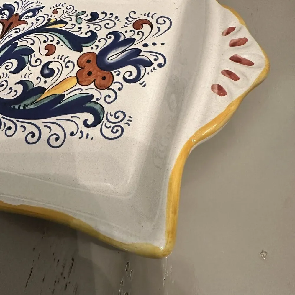 Deruta Ceramiche Made In Italy Small 10.5” X 7” Sandwich Platter App Server